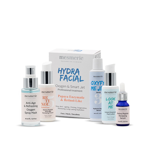 HYDRAFACIAL & OXYGEN SMART JET WITH RETINOL-LIKE glow, rejuvenating, oxygenation, and renewing treatment